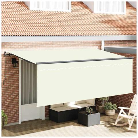 Tenda Retrattile Crema e Antracite e Marrone 400 x 200 cm - Foto 2
