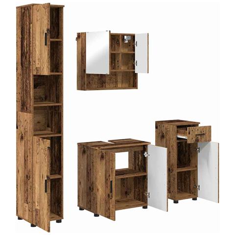Set di mobili per il bagno 4 pcs Legno vecchio 61 x 35 x 64 cm - Foto 1