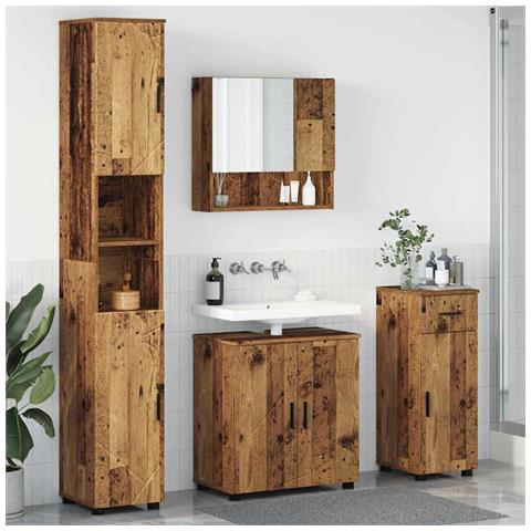 Set di mobili per il bagno 4 pcs Legno vecchio 61 x 35 x 64 cm - Foto 2
