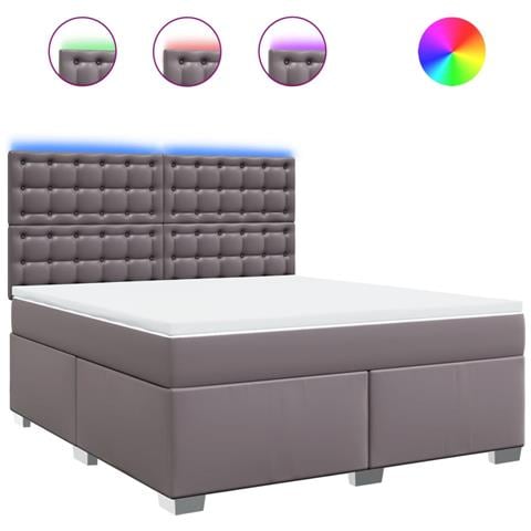 Giroletto a Molle con Materasso Grgio 180x200 cm in Similpelle - Foto 1