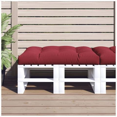 Cuscino per Pallet 120 x 80 x 12 cm Rosso Vino in Tessuto - Foto 2