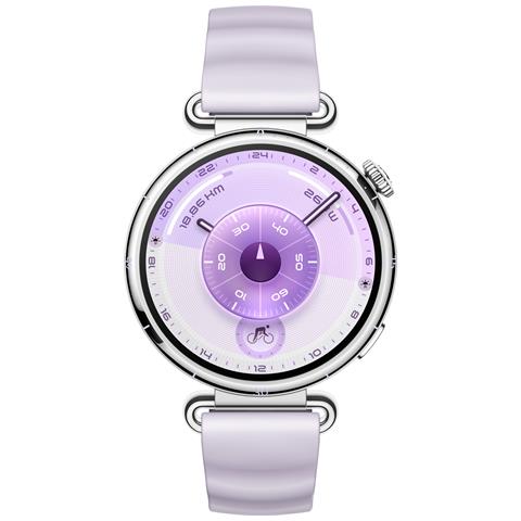 WATCH GT6, Cassa 41mm in acciaio inossidabile e cinturino viola. Compatibile con iOS e Android. Fino a 14 giorni di autonomia. - Foto 1