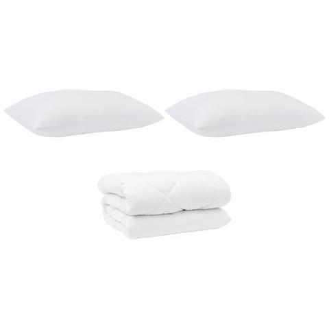 Piumone Altro con cuscino 3 pcs Bianco 240 x 220 cm Microfibra - Foto 1