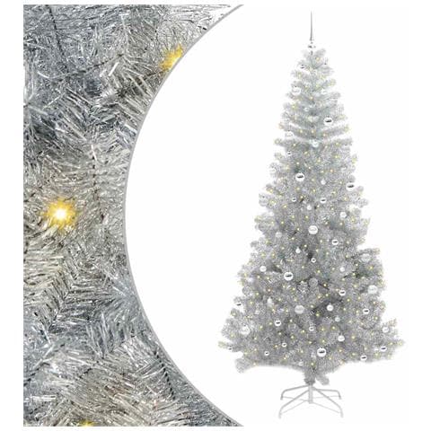 Albero di Natale con 300 LED con supporto Argento 240 cm PET - Foto 1