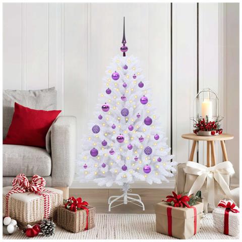 Albero di Natale Artificiale con Rami Pieghevoli Bianco 120 cm - Foto 2