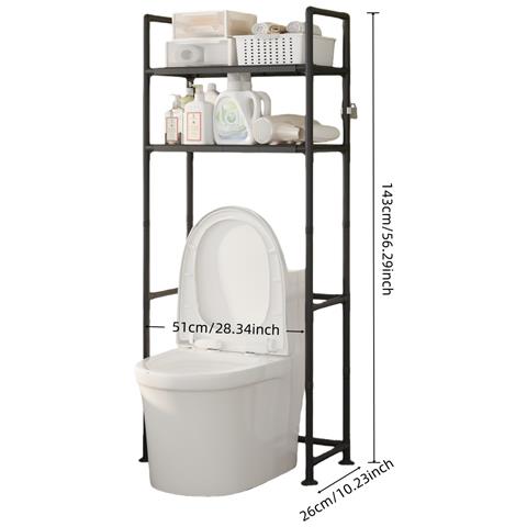 Scaffale Nero A Doppio Strato Sopra Il Wc - Organizzatore Salvaspazio Per Bagno - Foto 1