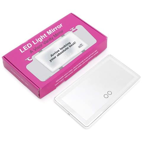 Specchio Di Cortesia Led Per Auto - Bianco Ricaricabile, Per Parasole Auto - Foto 2