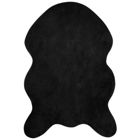Tappeto in Pelliccia Sintetica di Coniglio Olite Nero - Foto 1