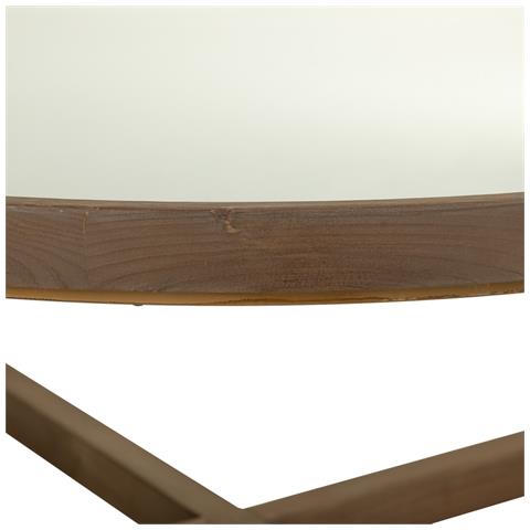 Tavolino Da Salotto In Legno E Vetro Marrone D100x43,5 - Foto 8