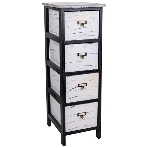Cassettiera In Legno Nero 26x32x81h - Foto 1