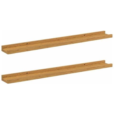 Scaffale da parete 2 pcs Beige 80 x 9 x 3 cm Legno multistrato - Foto 1