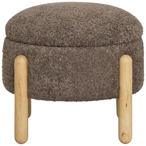 Pouf Contenitore Medas Marrone /naturale — Ø45×36 Cm, Hn1237 - Foto 2
