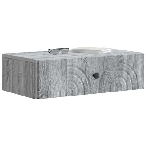 Tavolino da Parete Laterale Grigio Sonoma 59 x 34,5 x 17 cm - Foto 2