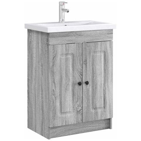 Mobiletto da bagno sotto il lavello Sonoma grigio - Foto 2