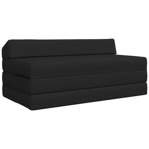 Divano Letto Pieghevole Nero 120 x 60 x 49 cm Tessuto - Foto 1