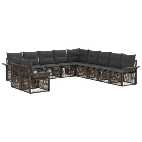 Set Divano da Giardino 11 pcs Grigio polyrattan - Foto 1