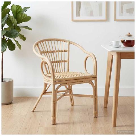 Sedia Impilabile Naturale 58 x 60 x 81 cm Rattan - Foto 2