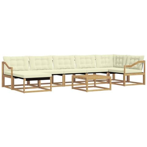 Set di divani da esterno 8 pcs Bianco e Crema 79 x 79 x 37 cm - Foto 1