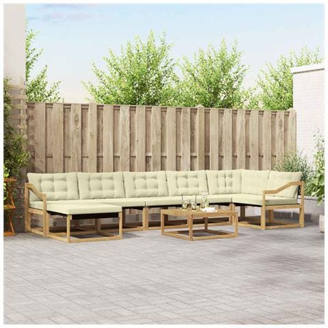 Set di divani da esterno 8 pcs Bianco e Crema 79 x 79 x 37 cm - Foto 2