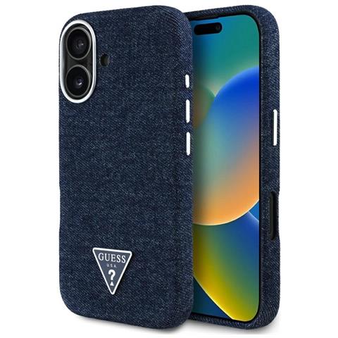 Custodia Per Iphone 16 Blu Con Logo Guess, Magnetica. - Foto 1