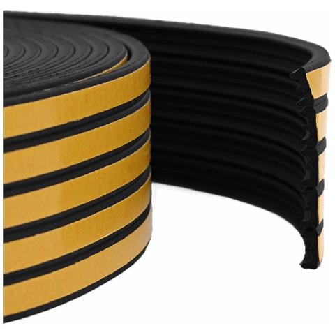 Nastro adesivo per finestre Nero 15 x 8 mm 12 m Schiuma EPDM - Foto 1