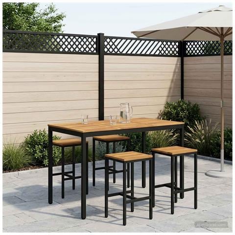 Tavolo Bar da Giardino Bianco e Nero 147 x 88,5 x 105 cm - Foto 2