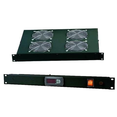 I-CASE FAN-TC4 - Gruppo 4 Ventole 1U per Rack 19'' con Termostato a LED, Nero - Foto 1