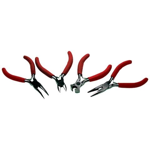 Set 4 Pinze Per Elettronica In Acciaio Con Impugnatura Ricoperta In Pvc. Pinza A Becchi 1/2 Tondi Dritti Mm. 130. Pinza A Becchi 1/2 Tondi Piegati Mm. 130. Tronchese A Taglio Frontale Mm. 120. Tronchese A Taglio Obliquo Mm. 120. - Foto 1