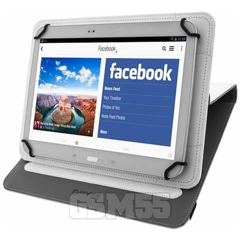 Custodia A Libro Con Supporto Girevole Per Tablet Da 10 Pollici - Bianca - Foto 2