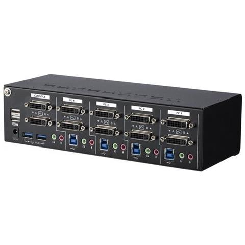 STARTECH. COM Switch Kvm DVI a 4 Porte Dual-Monitor Dual-Link +Hub USB 3.0, 4K 60Hz, Switch Kvm con Forme Taa - Foto 2