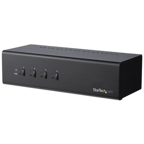 STARTECH. COM Switch Kvm DVI a 4 Porte Dual-Monitor Dual-Link +Hub USB 3.0, 4K 60Hz, Switch Kvm con Forme Taa - Foto 1