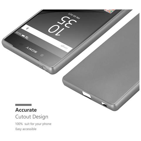 Custodia Compatibile Con Sony Xperia Z5 Premium In Grigio Metallico - Coperchio Protettivo In Silicone Tpu Flessibile - Foto 8