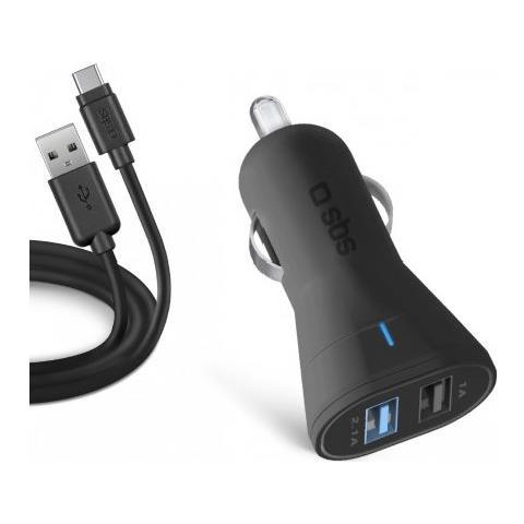 Caricabatterie Da 2100 Mah Con 2 Uscite Usb Da 1a E 2.1a, Intelligent Charge, Cavo Per La Ricarica Ed Il Trasferimento Dati Type C - Foto 1