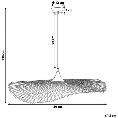 Lampadario In Bambù Marrone Chiaro Floyd - Foto 14