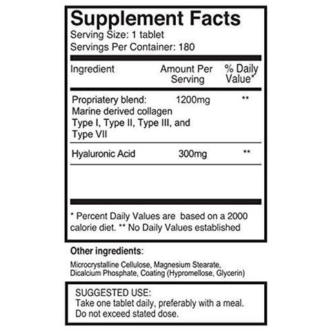 1500mg X 180 Compresse. 1200mg Di Ultracoll Collagene E 300 Mg Di Acido Ialuronico Per Compressa. (3 Mesi Di Fornitura). Sku Uchl3 - Foto 3