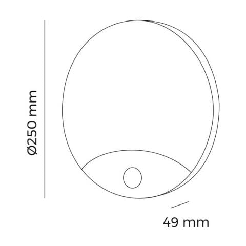 Lampada Da Parete Rotonda Con Sensore Led 15w 4000k 1250 Lumen 250x49mm - Foto 2