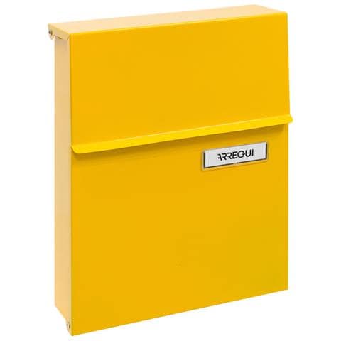 Line E6808 Cassetta Postale Individuale In Acciaio, Cassetta Della Posta Da Parete, Con Serratura Coperta, Dimensione S (din A5), Facile Da Montare, Giallo - Foto 1