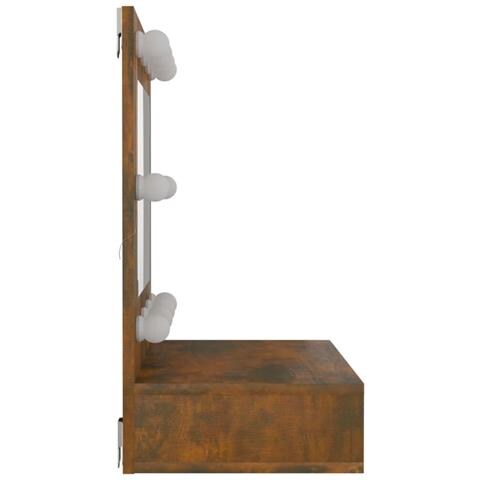 Mobile A Specchio Con Led Rovere Fumo 60x31,5x62 Cm - Foto 2