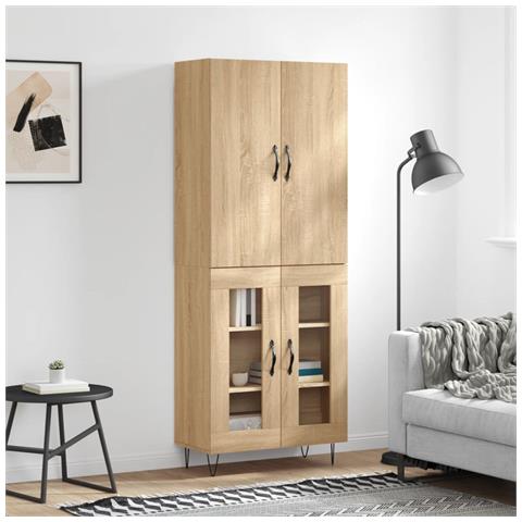 Credenza Rovere Sonoma 69,5x34x180 Cm In Legno Multistrato - Foto 6