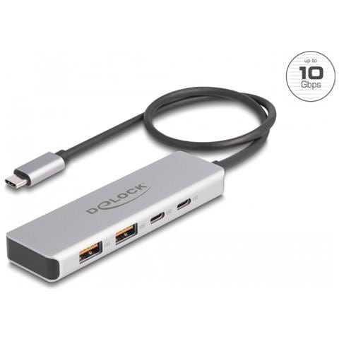 Hub USB 10 Gbps USB Type-C con 2 x USB Tipo-A e 2 x USB Type-C con cavo di collegamento da 35 cm - Foto 3