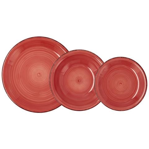 Set Di Stoviglie Quid Vita 18 Pezzi Ceramica Rosso - Foto 1