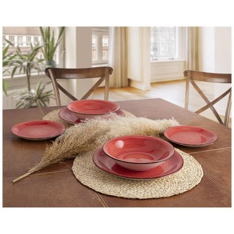 Set Di Stoviglie Quid Vita 18 Pezzi Ceramica Rosso - Foto 2