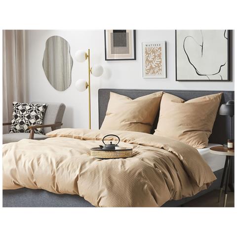 Set Copripiumino In Cotone Satinato Beige 155 X 200 Cm Avondale - Foto 1