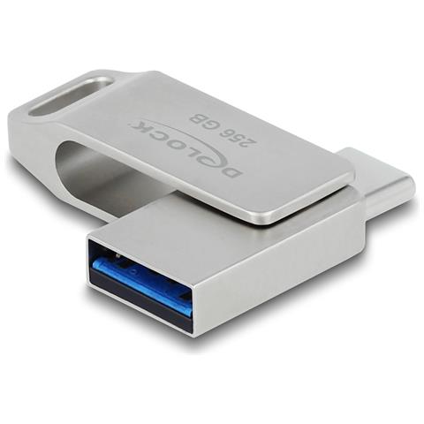 DeLOCK Chiavetta USB 5 Gbps USB-C + Tipo-A da 256 GB - Alloggiamento in metallo - Foto 1