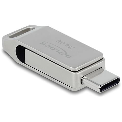 DeLOCK Chiavetta USB 5 Gbps USB-C + Tipo-A da 256 GB - Alloggiamento in metallo - Foto 2
