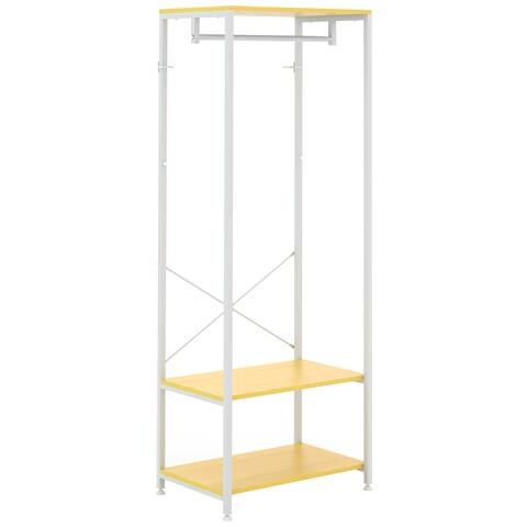 Mobile Appendiabiti 2 In 1 Con Ripiano A 2 Livelli, In Acciaio E Truciolato, 60x40x167.5 Cm - Foto 1