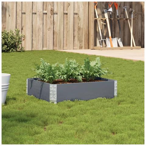 Fioriera Da Giardino Grigia 80x60 Cm Legno Massello Di Pino - Foto 1