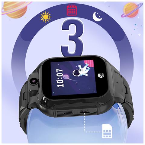 Smartwatch Wi-fi Per Bambini Con Slot Scheda Sim Videochiamate E Gps, Nero - Foto 5