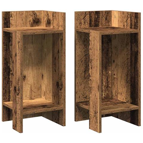 Tavolini Laterali 2 Pz Con Ripiano Legno Antico 25,5x27x60 Cm - Foto 1