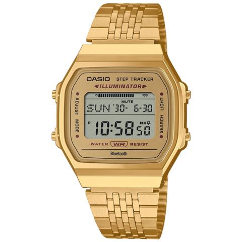 Casio Vintage Mod. Bluetooth Smartphone Link - Gold - Built-in Accelerometer Senses Body Movements + Steps Counter - Foto 1